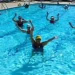 The pool gets a lot of usage between volleyball and aerobics!